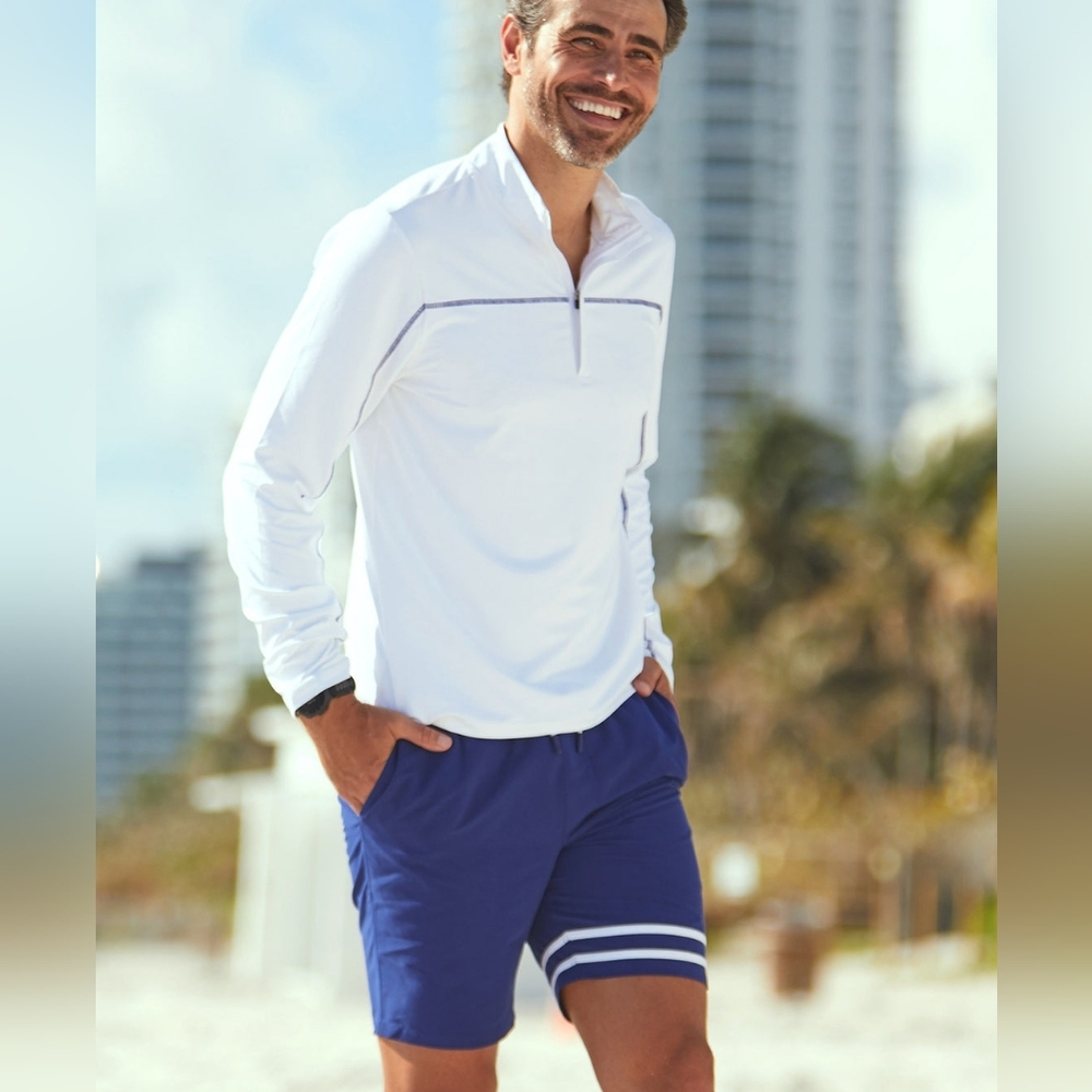 CABANA LIFE Mens Navy Swim Trunk with Pockets & Comfort Shorts NWT Size S